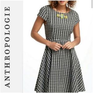 Anthropologie Maeve dress black and white geometric size 12